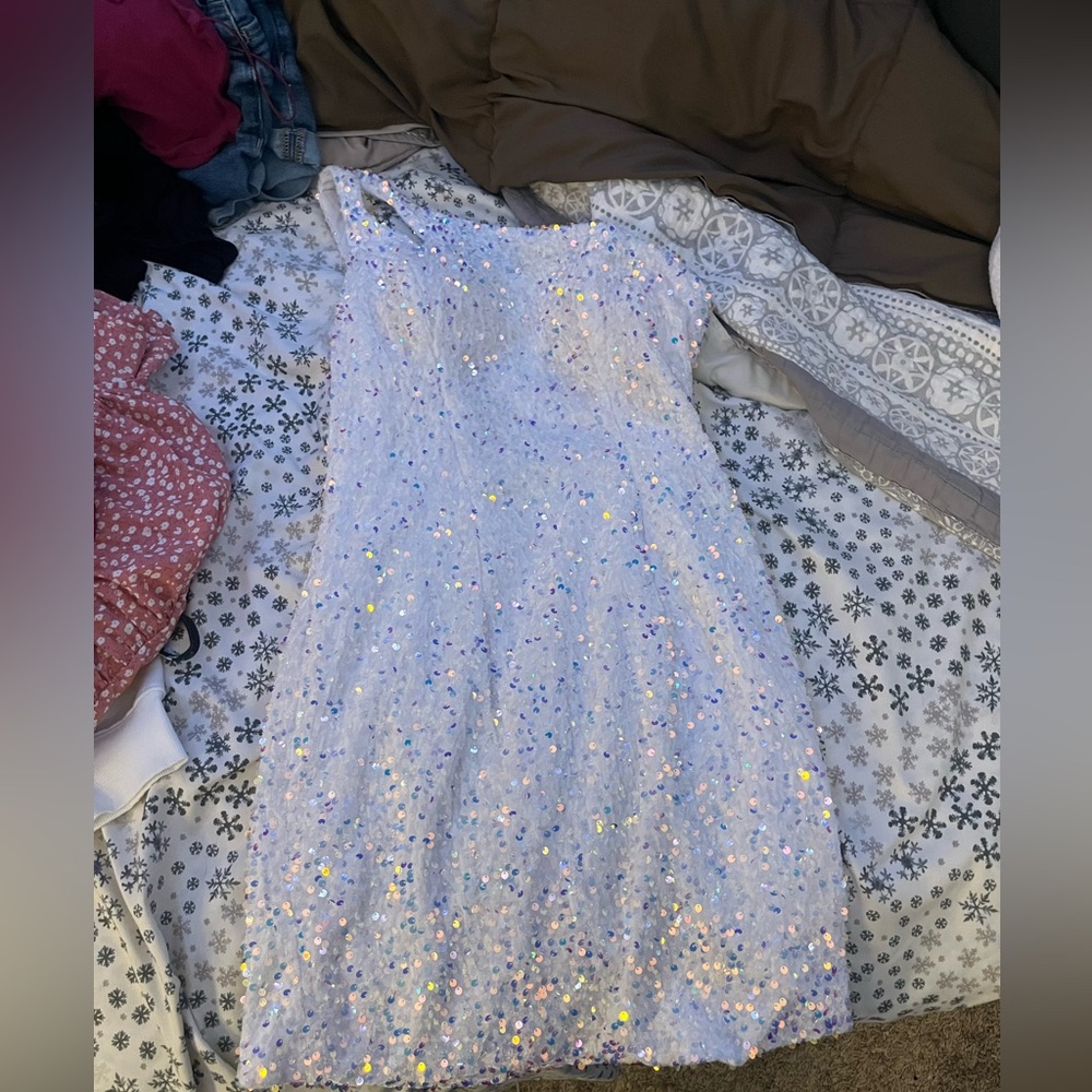 White sequins homecoming dress